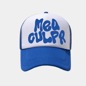 Mea Culpa Trucker Hat Blue & White